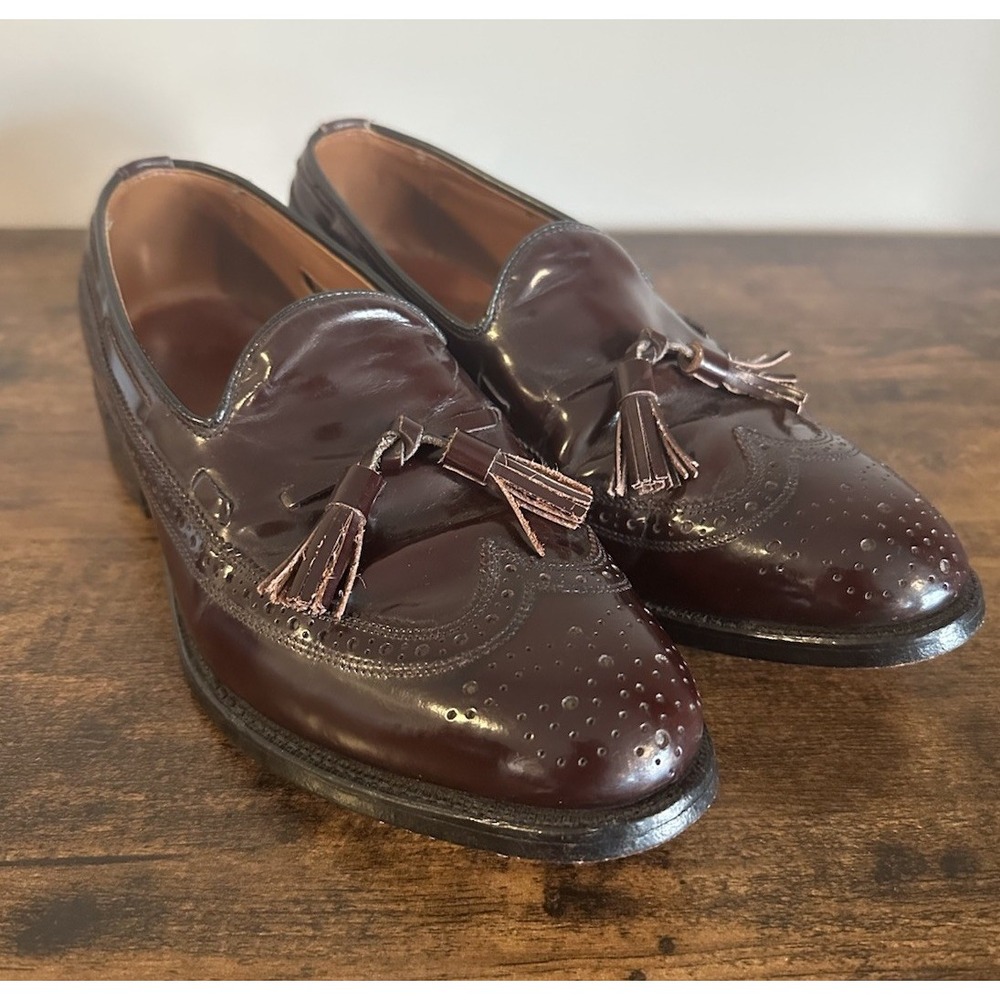 Allen Edmonds Manchester Loafers Mens 7D Brown Leather Made In USA Tassle